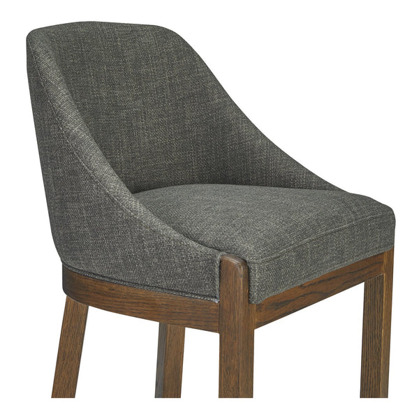 Moe's Home Edward Counter Stool - Elegant Comfort With Stain-resistant Fabric And Solid Oak Frame For Home Décor Green Upholstery, 100% Polyester,Solid Oak Frame Me-1072-27