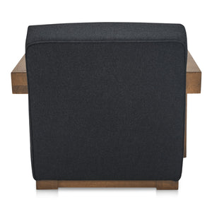 Moe's Home Garnet Lounge Chair - Solid Oak Frame With Soft Wool Blend Upholstery For Timeless Comfort & Style Grey Upholstery, 50% Wool 50% Polyester,Solid Oak Frame Me-1075-07