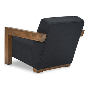 Moe's Home Garnet Lounge Chair - Solid Oak Frame With Soft Wool Blend Upholstery For Timeless Comfort & Style Grey Upholstery, 50% Wool 50% Polyester,Solid Oak Frame Me-1075-07