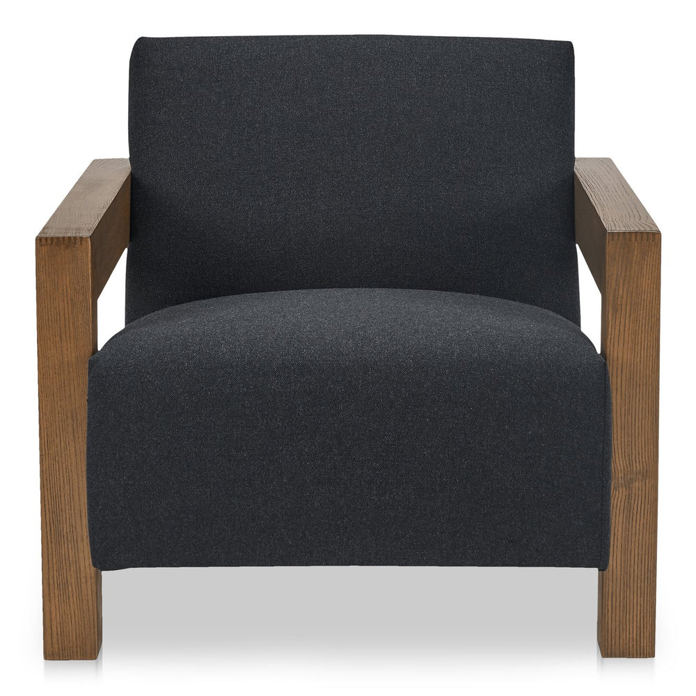 Moe's Home Garnet Lounge Chair - Solid Oak Frame With Soft Wool Blend Upholstery For Timeless Comfort & Style Grey Upholstery, 50% Wool 50% Polyester,Solid Oak Frame Me-1075-07