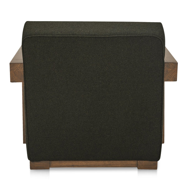 Moe's Home Garnet Lounge Chair - Solid Oak Frame With Soft Wool Blend Upholstery For Timeless Comfort & Style Green Upholstery, 50% Wool 50% Polyester,Solid Oak Frame Me-1075-27