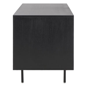 Safavieh Karol Elegant 3-Door Cane Media Stand With Open Shelves & Ventilated Storage For Stylish Living Spaces MED1500A