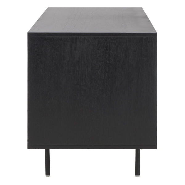 Safavieh Karol Elegant 3-Door Cane Media Stand With Open Shelves & Ventilated Storage For Stylish Living Spaces MED1500A