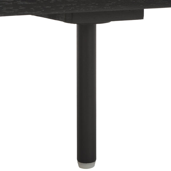 Safavieh Anahi Contemporary 2-Door Media Stand With Slatted Detailing, Open Shelves & Storage Cabinets, Black MED1501A