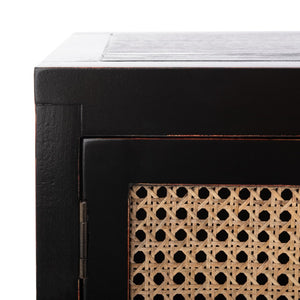 Safavieh Karel Coastal-Inspired 2-Door Media Stand With Cane Panels For Stylish Storage & Modern Decor MED2100A
