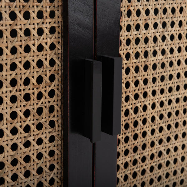 Safavieh Karel Coastal-Inspired 2-Door Media Stand With Cane Panels For Stylish Storage & Modern Decor MED2100A