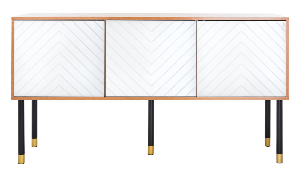 Safavieh Oakley Tv Stand - Retro-Inspired Media Console With Sleek Metal Legs For Stylish Living Room Decor Natural / White MED2201A