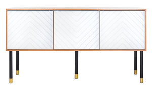 Safavieh Oakley Tv Stand - Retro-Inspired Media Console With Sleek Metal Legs For Stylish Living Room Decor Natural / White MED2201A