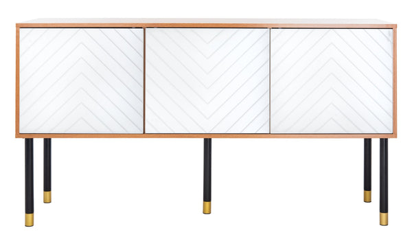 Safavieh Oakley Tv Stand - Retro-Inspired Media Console With Sleek Metal Legs For Stylish Living Room Decor Natural / White MED2201A