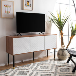 Safavieh Oakley Tv Stand - Retro-Inspired Media Console With Sleek Metal Legs For Stylish Living Room Decor Natural / White MED2201A