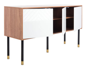 Safavieh Oakley Tv Stand - Retro-Inspired Media Console With Sleek Metal Legs For Stylish Living Room Decor Natural / White MED2201A