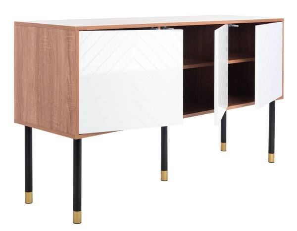 Safavieh Oakley Tv Stand - Retro-Inspired Media Console With Sleek Metal Legs For Stylish Living Room Decor Natural / White MED2201A