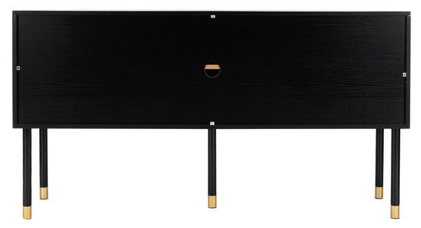 Safavieh Oakley Tv Stand - Retro-Inspired Media Console With Sleek Metal Legs For Stylish Living Room Decor Black / White MED2201B