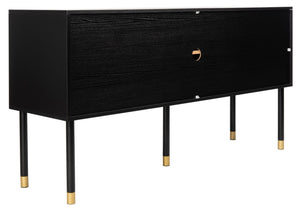 Safavieh Oakley Tv Stand - Retro-Inspired Media Console With Sleek Metal Legs For Stylish Living Room Decor Black / White MED2201B