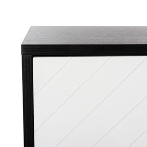 Safavieh Oakley Tv Stand - Retro-Inspired Media Console With Sleek Metal Legs For Stylish Living Room Decor Black / White MED2201B