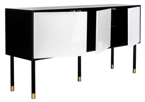 Safavieh Oakley Tv Stand - Retro-Inspired Media Console With Sleek Metal Legs For Stylish Living Room Decor Black / White MED2201B