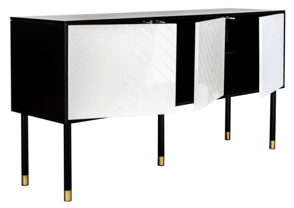 Safavieh Oakley Tv Stand - Retro-Inspired Media Console With Sleek Metal Legs For Stylish Living Room Decor Black / White MED2201B