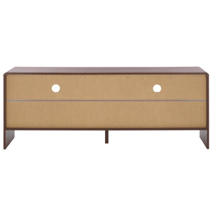 Safavieh Arsenio Stylish 2 Drawer Media Stand With 2 Spacious Shelves For Organized Entertainment Spaces Walnut Pb,Mdf Med3100a