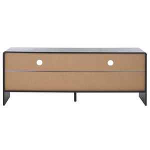 Safavieh Arsenio Stylish 2 Drawer Media Stand With 2 Spacious Shelves For Organized Entertainment Spaces Black Pb,Mdf Med3100b