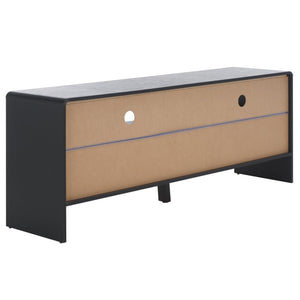 Safavieh Arsenio Stylish 2 Drawer Media Stand With 2 Spacious Shelves For Organized Entertainment Spaces Black Pb,Mdf Med3100b