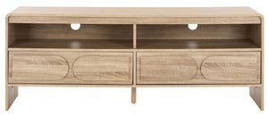 Safavieh Arsenio Stylish 2 Drawer Media Stand With 2 Spacious Shelves For Organized Entertainment Spaces Light Cream Pb,Mdf Med3100c