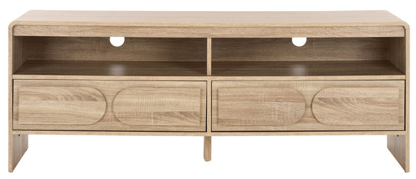 Safavieh Arsenio Stylish 2 Drawer Media Stand With 2 Spacious Shelves For Organized Entertainment Spaces Light Cream Pb,Mdf Med3100c