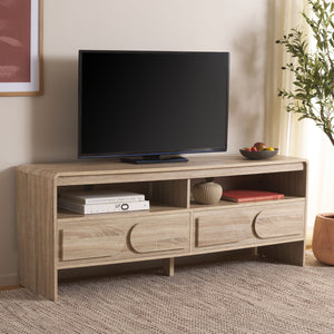 Safavieh Arsenio Stylish 2 Drawer Media Stand With 2 Spacious Shelves For Organized Entertainment Spaces Light Cream Pb,Mdf Med3100c