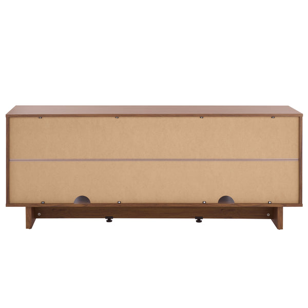 Safavieh Quaid 4 Door Sideboard/Tv Stand - Elegant Walnut Finish For Stylish Storage & Entertainment Solutions Walnut ,Brass Pb ,Mdf Med3103a