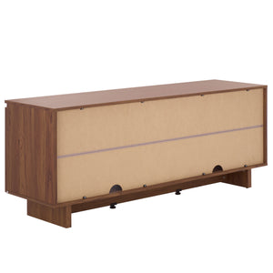 Safavieh Quaid 4 Door Sideboard/Tv Stand - Elegant Walnut Finish For Stylish Storage & Entertainment Solutions Walnut ,Brass Pb ,Mdf Med3103a