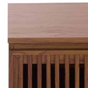 Safavieh Quaid 4 Door Sideboard/Tv Stand - Elegant Walnut Finish For Stylish Storage & Entertainment Solutions Walnut ,Brass Pb ,Mdf Med3103a