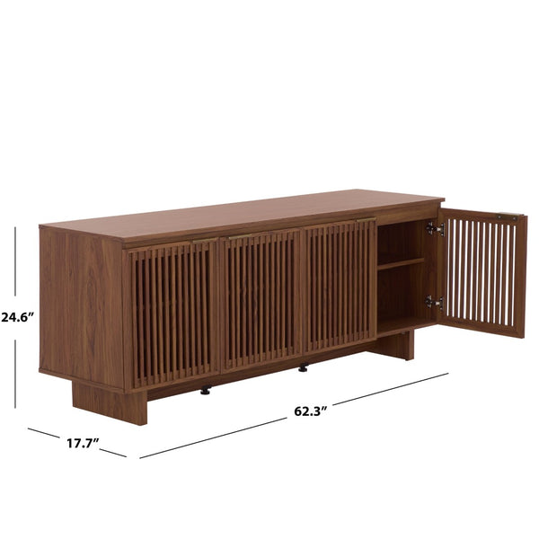 Safavieh Quaid 4 Door Sideboard & Media Stand - Stylish Storage Solution For Living And Dining Spaces Walnut MED3103A