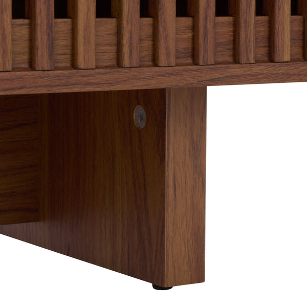 Safavieh Quaid 4 Door Sideboard/Tv Stand - Elegant Walnut Finish For Stylish Storage & Entertainment Solutions Walnut ,Brass Pb ,Mdf Med3103a