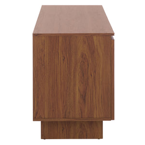 Safavieh Quaid 4 Door Sideboard/Tv Stand - Elegant Walnut Finish For Stylish Storage & Entertainment Solutions Walnut ,Brass Pb ,Mdf Med3103a