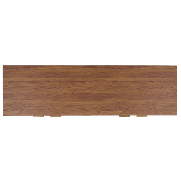 Safavieh Quaid 4 Door Sideboard/Tv Stand - Elegant Walnut Finish For Stylish Storage & Entertainment Solutions Walnut ,Brass Pb ,Mdf Med3103a