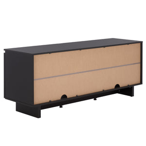 Safavieh Quaid 4 Door Sideboard/Tv Stand - Elegant Walnut Finish For Stylish Storage & Entertainment Solutions Black ,Brass Pb ,Mdf Med3103b