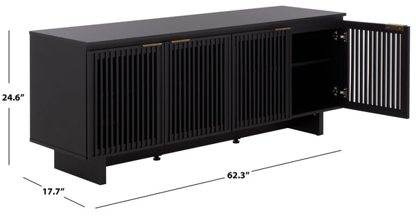 Safavieh Quaid 4 Door Sideboard & Media Stand - Stylish Storage Solution For Living And Dining Spaces Black MED3103B