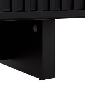 Safavieh Quaid 4 Door Sideboard/Tv Stand - Elegant Walnut Finish For Stylish Storage & Entertainment Solutions Black ,Brass Pb ,Mdf Med3103b