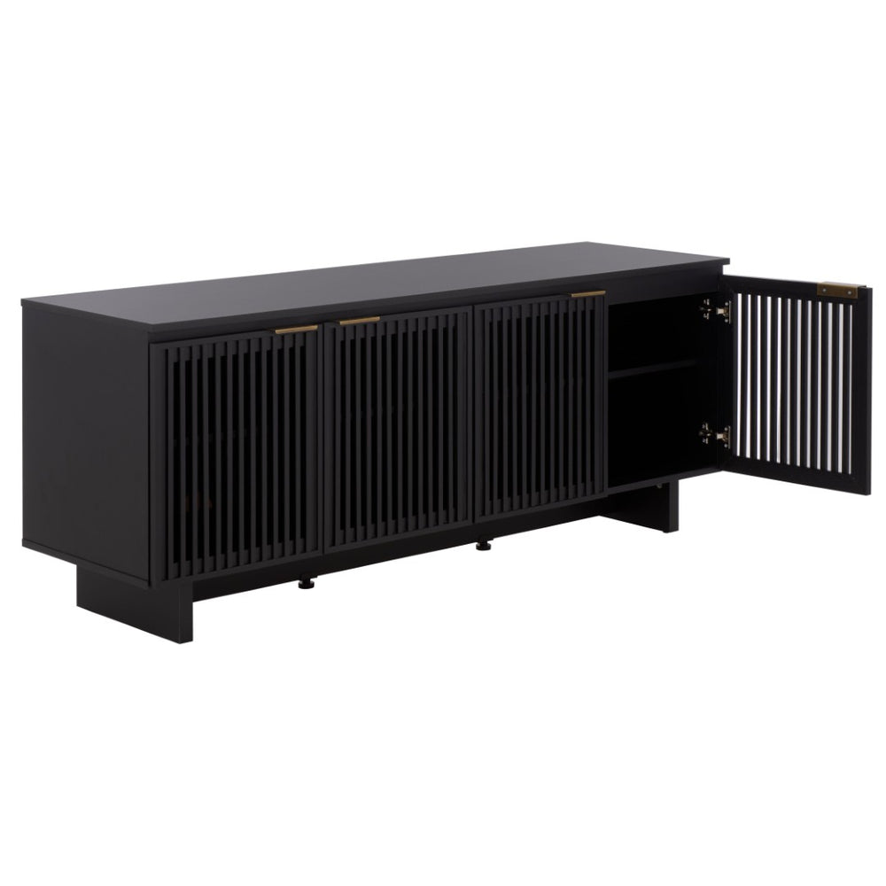 Safavieh Quaid 4 Door Sideboard & Media Stand - Stylish Storage Solution For Living And Dining Spaces Black MED3103B