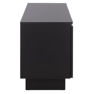 Safavieh Quaid 4 Door Sideboard/Tv Stand - Elegant Walnut Finish For Stylish Storage & Entertainment Solutions Black ,Brass Pb ,Mdf Med3103b