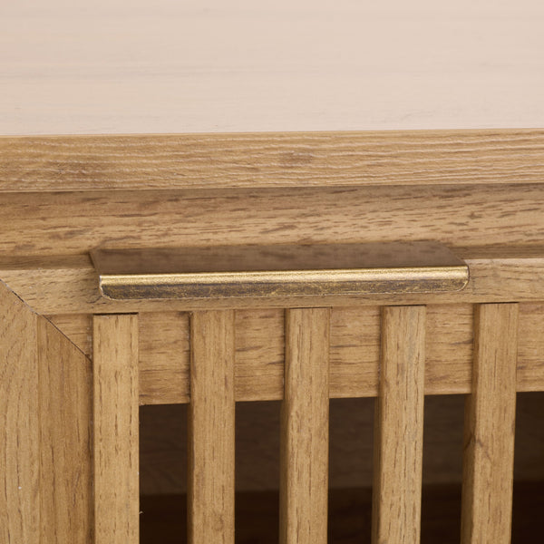 Safavieh Quaid 4 Door Sideboard/Tv Stand - Elegant Walnut Finish For Stylish Storage & Entertainment Solutions Oak ,Brass Pb ,Mdf Med3103c