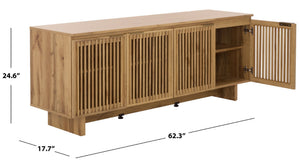 Safavieh Quaid 4 Door Sideboard & Media Stand - Stylish Storage Solution For Living And Dining Spaces Oak MED3103C