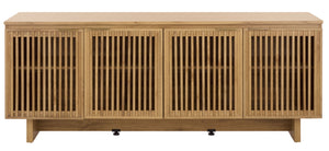 Safavieh Quaid 4 Door Sideboard/Tv Stand - Elegant Walnut Finish For Stylish Storage & Entertainment Solutions Oak ,Brass Pb ,Mdf Med3103c