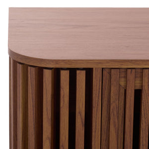 Safavieh Adiel Four Door Media Console Low Profile Sideboard for Living and Dining Rooms Walnut MED3104A-2BX