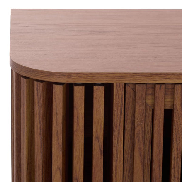 Safavieh Adiel Four Door Media Console Low Profile Sideboard for Living and Dining Rooms Walnut MED3104A-2BX