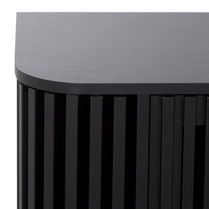 Safavieh Adiel Four Door Media Console Low Profile Sideboard for Living and Dining Rooms Black MED3104B-2BX