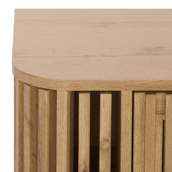 Safavieh Adiel Four Door Media Console Low Profile Sideboard for Living and Dining Rooms Oak MED3104C-2BX