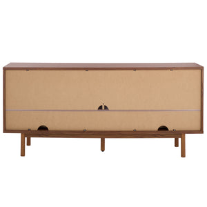 Safavieh Adrin 3 Drawer Sideboard/Media Stand In Walnut - Elegant Storage Solution For Modern Living Spaces Walnut ,Brass Pb ,Mdf Med3105a-2bx