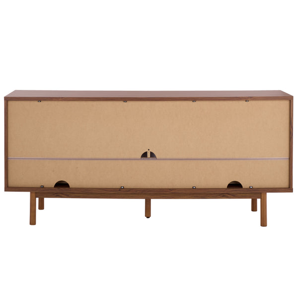 Safavieh Adrin 3 Drawer Sideboard/Media Stand In Walnut - Elegant Storage Solution For Modern Living Spaces Walnut ,Brass Pb ,Mdf Med3105a-2bx