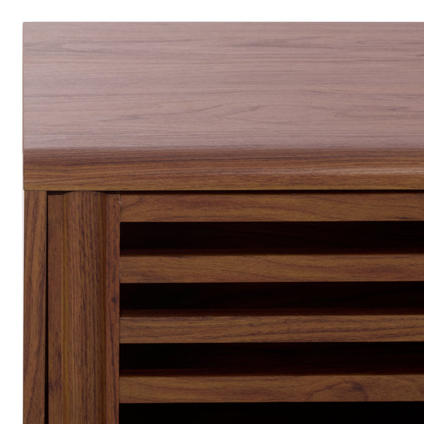 Safavieh Adrin 3 Drawer Sideboard/Media Stand In Walnut - Elegant Storage Solution For Modern Living Spaces Walnut ,Brass Pb ,Mdf Med3105a-2bx