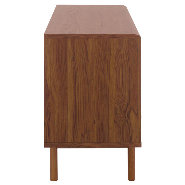 Safavieh Adrin 3 Drawer Sideboard/Media Stand In Walnut - Elegant Storage Solution For Modern Living Spaces Walnut ,Brass Pb ,Mdf Med3105a-2bx